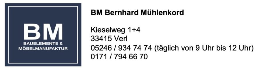 Anzeige von BM Bernhard Mühlenkord